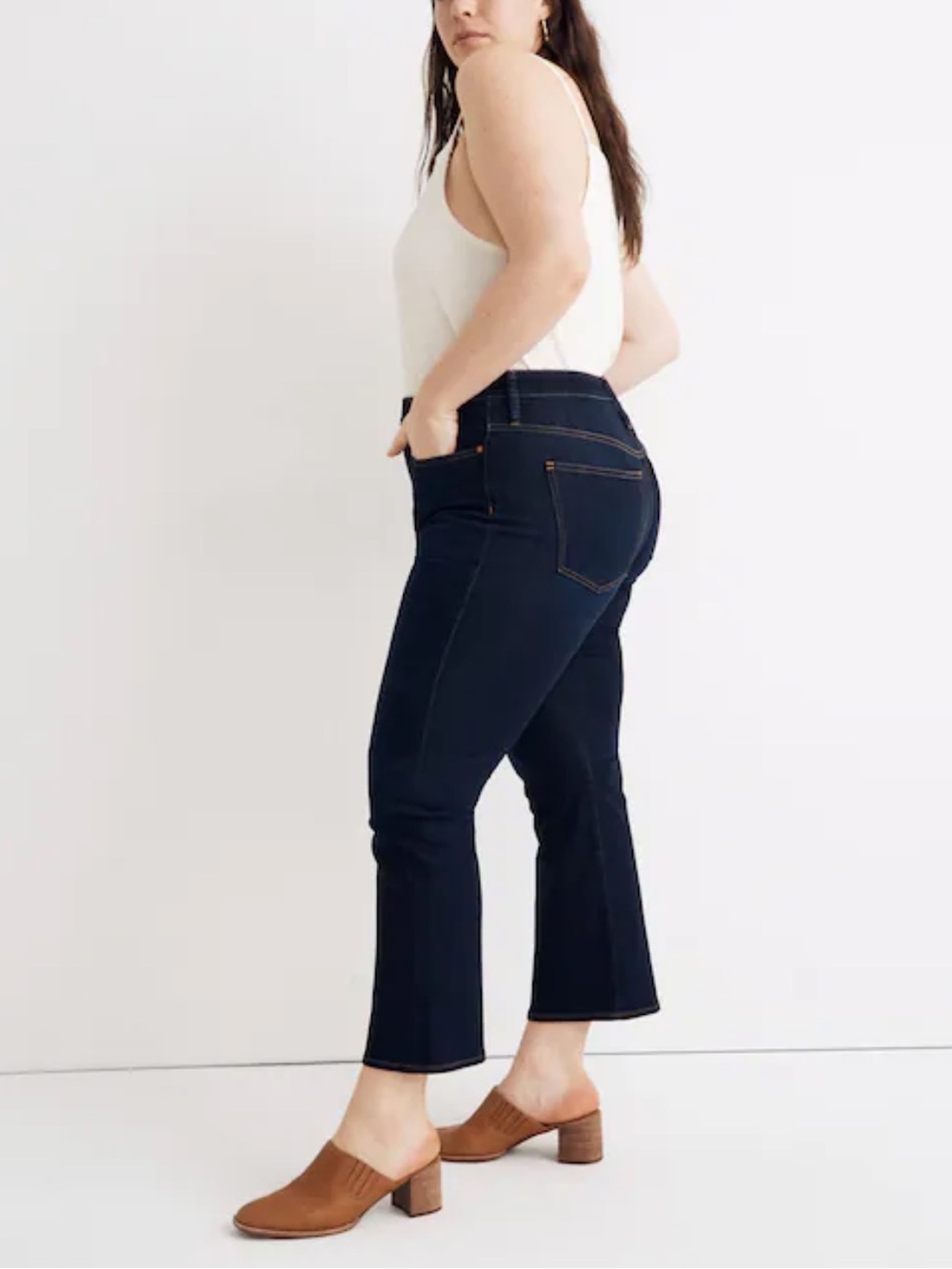 Madewell Petite Curvy Cali Demi-Boot Jeans in Larkspur Wash TENCEL™ Size 33 P